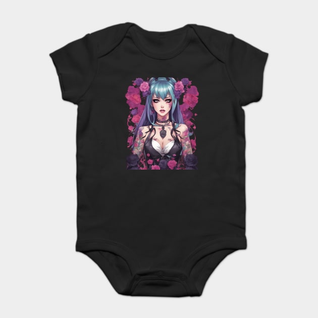 Metalhead Girl Baby Bodysuit by animegirlnft